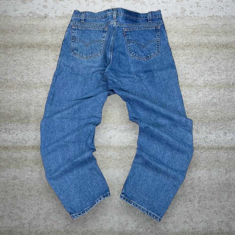Vintage 90s Levis Jeans 34x30 Baggy Tapered Leg Fit Medium Wash Denim Cotton